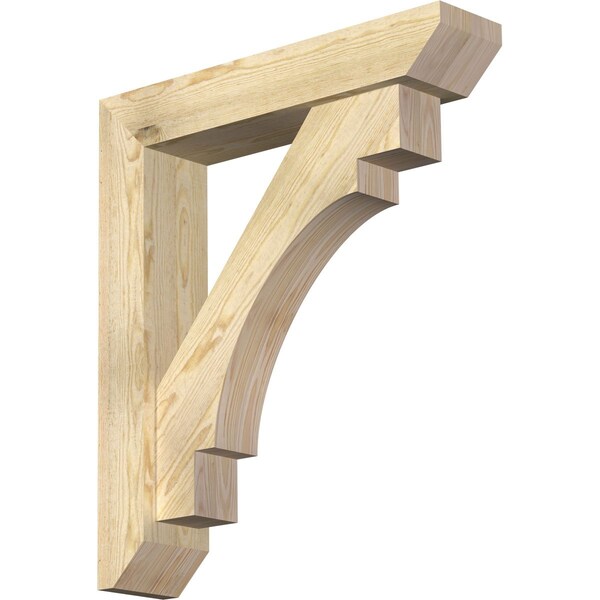 Ekena Millwork Merced Slat Rough Sawn Bracket w/ Offset Brace, Douglas Fir, 6"W x 28"D x 32"H BKT0604X28X32MRC06RDF - main
